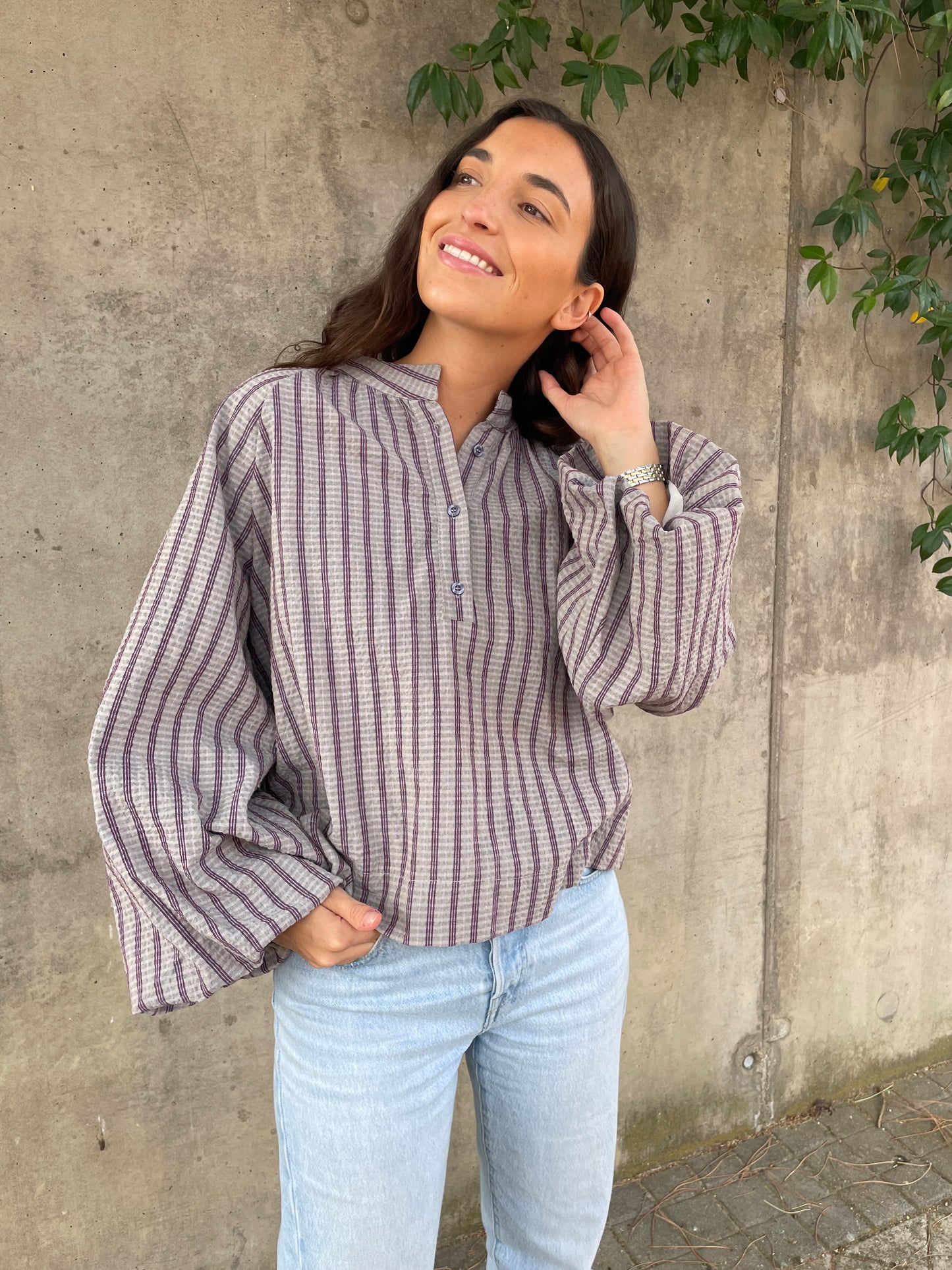 Blusa Rayas Morada