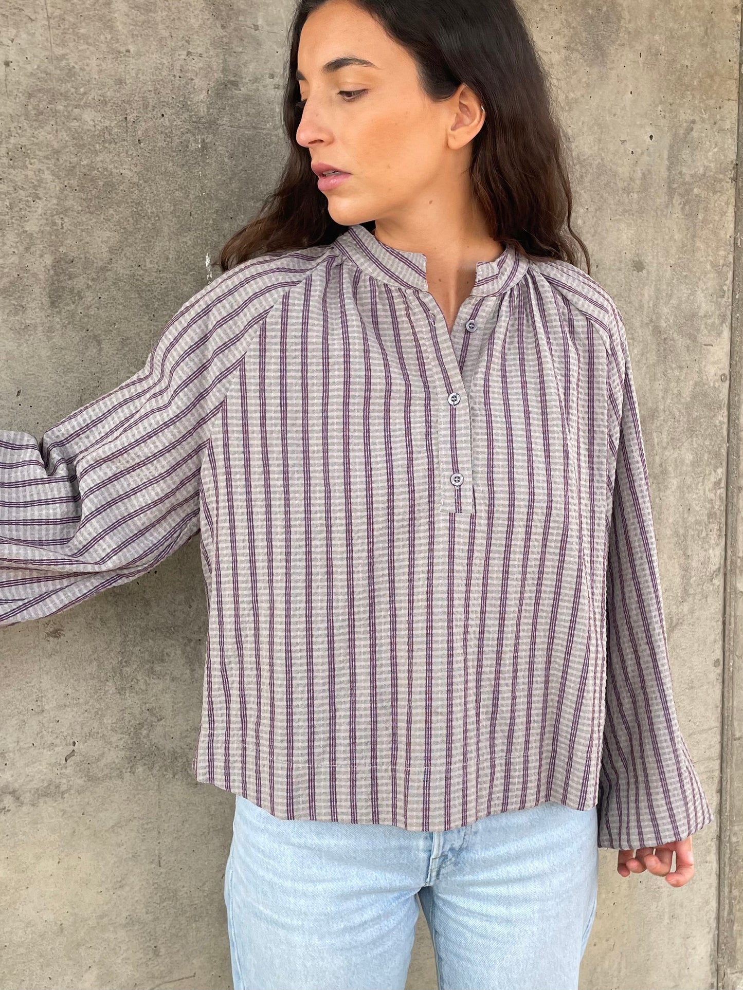 Blusa Rayas Morada