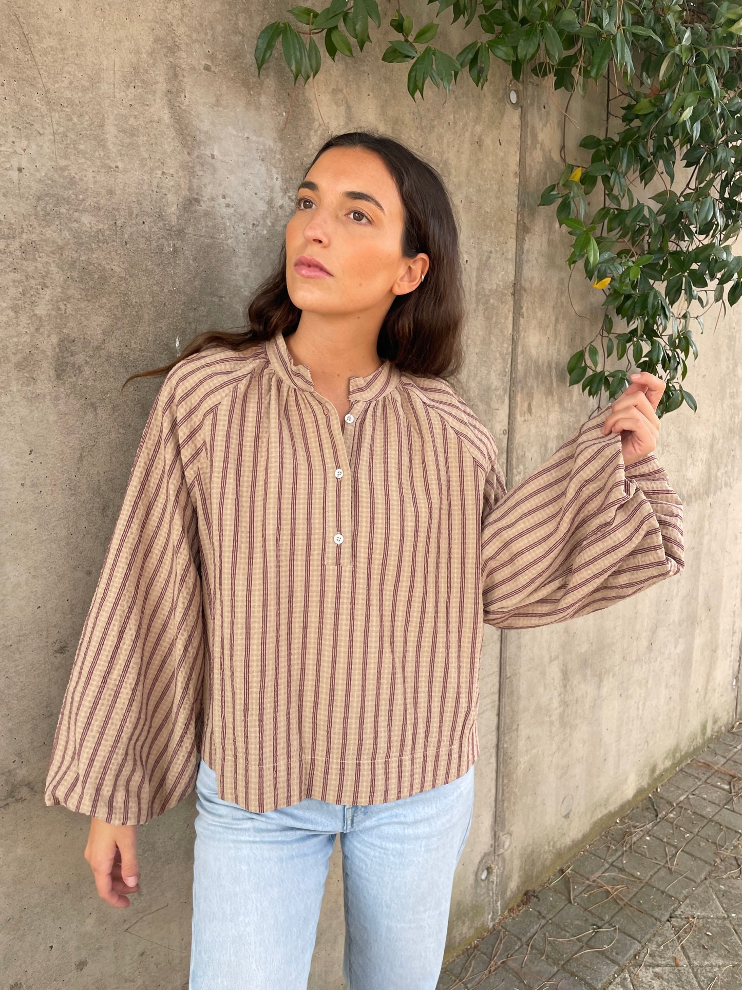 Blusa Rayas Rosa