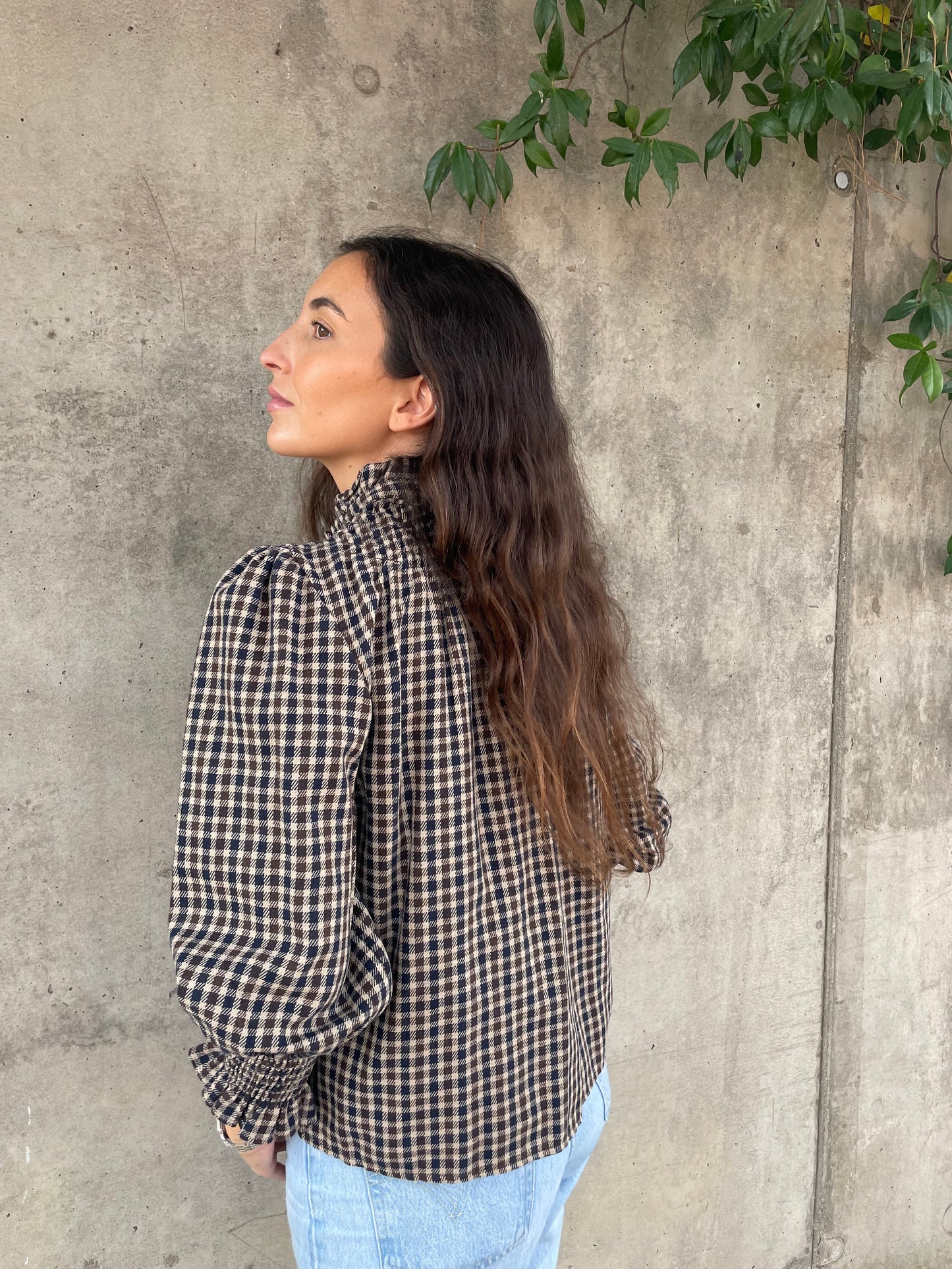 Blusa Cuadros Azul