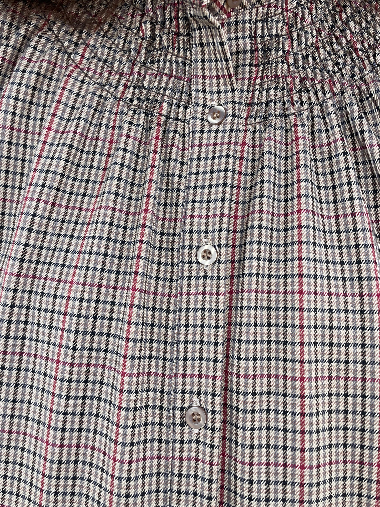 Blusa Cuadros Granate