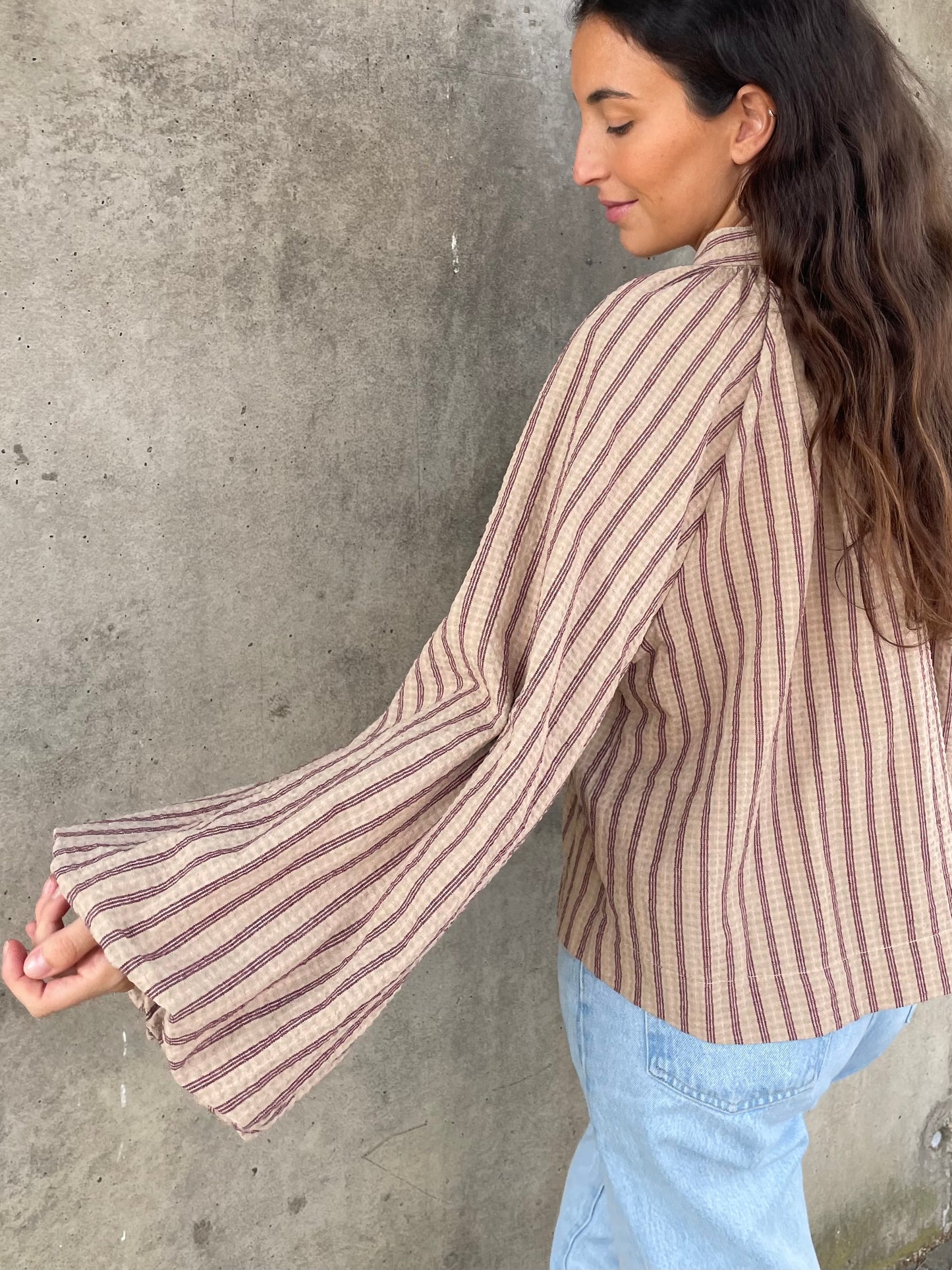 Blusa Rayas Rosa