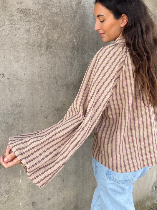 Blusa Rayas Rosa