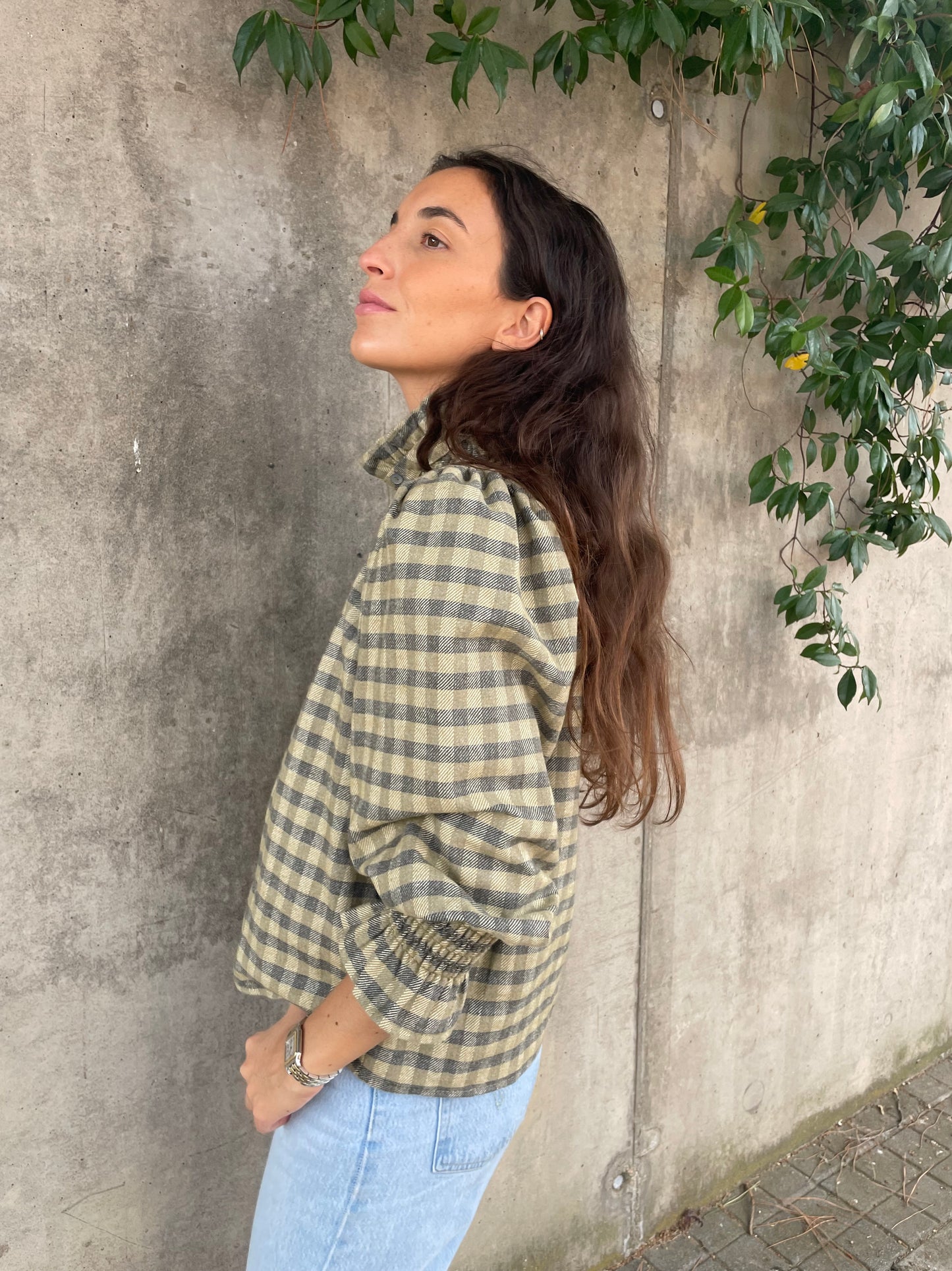 Blusa Cuadros Verde