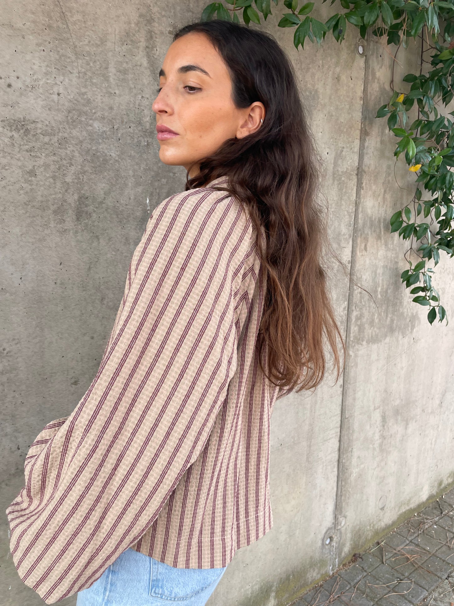 Blusa Rayas Rosa