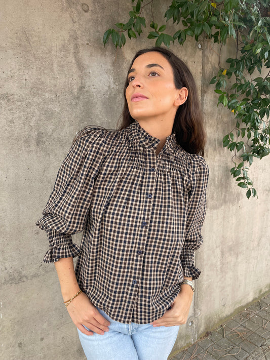 Blusa Cuadros Azul
