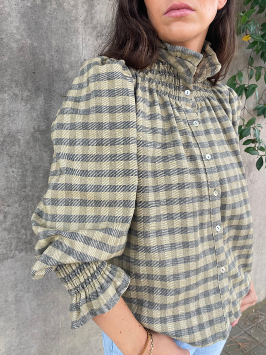 Blusa Cuadros Verde
